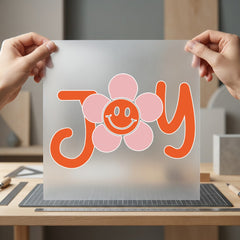 Retro Joy Flower Smiley Retro Boho Ready to Press DTF Transfer for Dtf