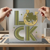 Retro Luck Clover Horseshoe Vintage Retro Ready to Press DTF Transfer for Dtf