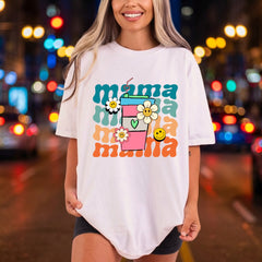 Retro Mama Coffee Groovy Mom Retro Ready to Press DTF Transfer for Dtf