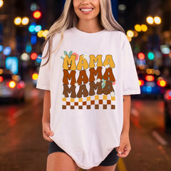 Retro Mama Daisy Checkerboard Mom Mama Ready to Press DTF Transfer for Dtf