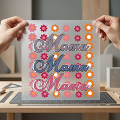 Retro Mama Floral Groovy Mom Retro Ready to Press DTF Transfer for Dtf