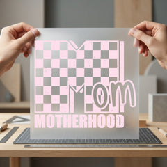 Retro Mom Motherhood Checkered Mom Vintage Ready to Press DTF Transfer for Dtf