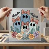Retro Spooky Ghost Family Halloween Retro Ready to Press DTF Transfer for Dtf