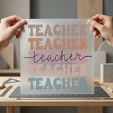 Retro Teacher Stack Groovy Teacher Vintage Ready to Press DTF Transfer for Dtf