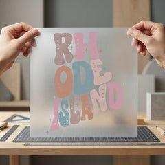 Rhode Island Retro Puff Usa Retro Ready to Press DTF Transfer for Dtf