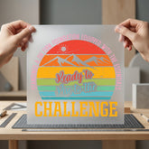 Rise Challenge Retro Mountain Vintage Retro Ready to Press DTF Transfer for Dtf