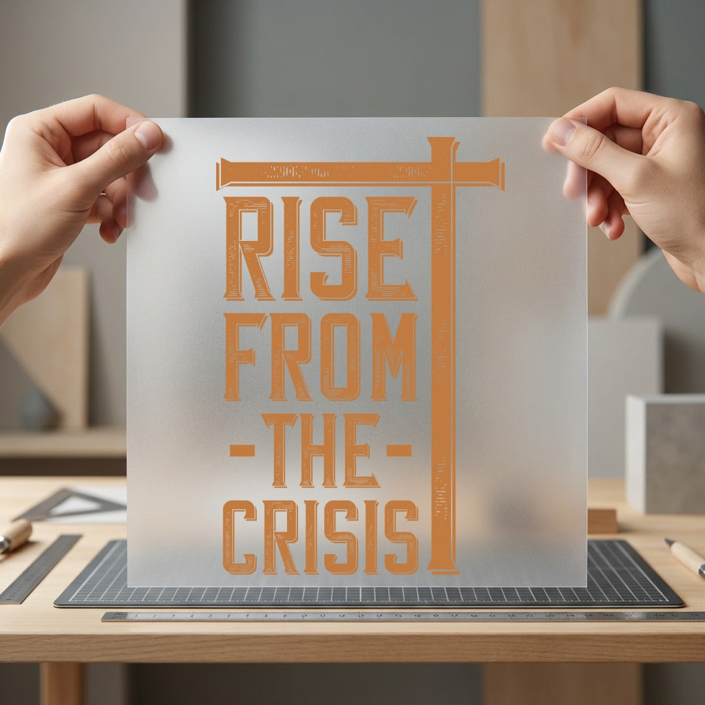 Rise From Crisis Motivational Vintage Retro Ready to Press DTF Transfer for Dtf