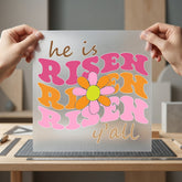 Risen All Retro Daisy Christian Faith Ready to Press DTF Transfer for Dtf