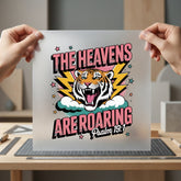 Roaring Heavens Tiger Retro Christian Faith Ready to Press DTF Transfer for Dtf
