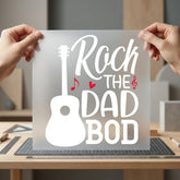 Rock Dad Bod Guitar Dad Funny Ready to Press DTF Transfer for Dtf