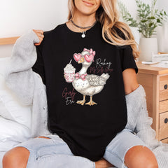 Rocking Silly Goose Girly Funny Sarcastic Ready to Press DTF Transfer for Dtf
