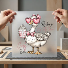Rocking Silly Goose Girly Funny Sarcastic Ready to Press DTF Transfer for Dtf