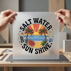 Salt Water Sunshine Retro Vintage Retro Ready to Press DTF Transfer for Dtf