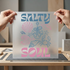 Salty Soul Beach Vibes Aesthetic Ready to Press DTF Transfer for Dtf