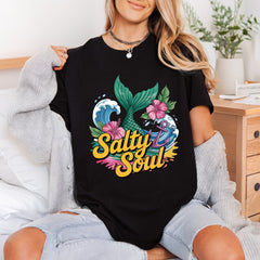 Salty Soul Mermaid Ocean Beach & Ocean Collection Ocean & Waves Collection Ready to Press DTF Transfer for Dtf