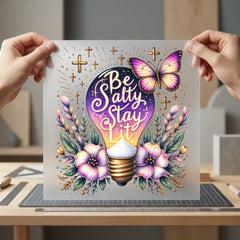 Salty Stay Lit Inspiring Christian Faith Ready to Press DTF Transfer for Dtf