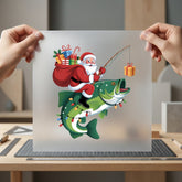 Santa Bass Fishing Christmas Christmas Dad Ready to Press DTF Transfer for Dtf