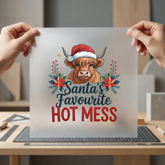 Santa Favourite Hot Mess Christmas Funny Ready to Press DTF Transfer for Dtf