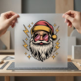 Santa Sunglasses Retro Diy Christmas Vintage Ready to Press DTF Transfer for Dtf