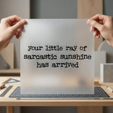 Sarcastic Sunshine Humorous Diy Funny Sarcastic Ready to Press DTF Transfer for Dtf