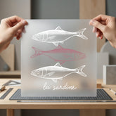 Sardine Fish Sketch Nautical Vintage Retro Ready to Press DTF Transfer for Dtf
