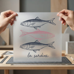 Sardine Fish Sketch Nautical Vintage Retro Ready to Press DTF Transfer for Dtf