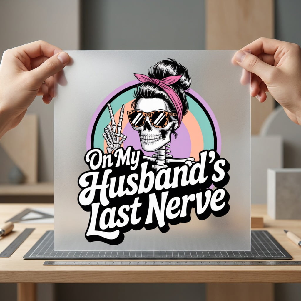 Sassy Skeleton Husband Last Halloween Mom Ready to Press DTF Transfer for Dtf