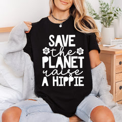 Save Planet Raise Hippie Retro Ready to Press DTF Transfer for Dtf