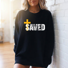 Saved By Grace | Modern Cross Faith Sweatshirt - Luckets.com