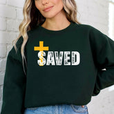 Saved By Grace | Modern Cross Faith Sweatshirt - Luckets.com