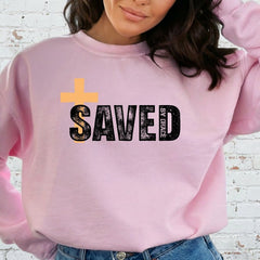 Saved By Grace | Modern Cross Faith Sweatshirt - Luckets.com