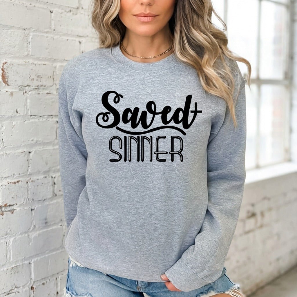 Saved Sinner | Grace & Redemption Sweatshirt - Luckets.com
