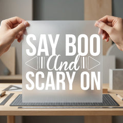 Say Boo Scary Halloween Halloween Fall Ready to Press DTF Transfer for Dtf
