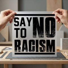 Say Racism Bold Statement Vintage Retro Ready to Press DTF Transfer for Dtf