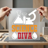Science Diva Retro Diy Teacher Ready to Press DTF Transfer for Dtf