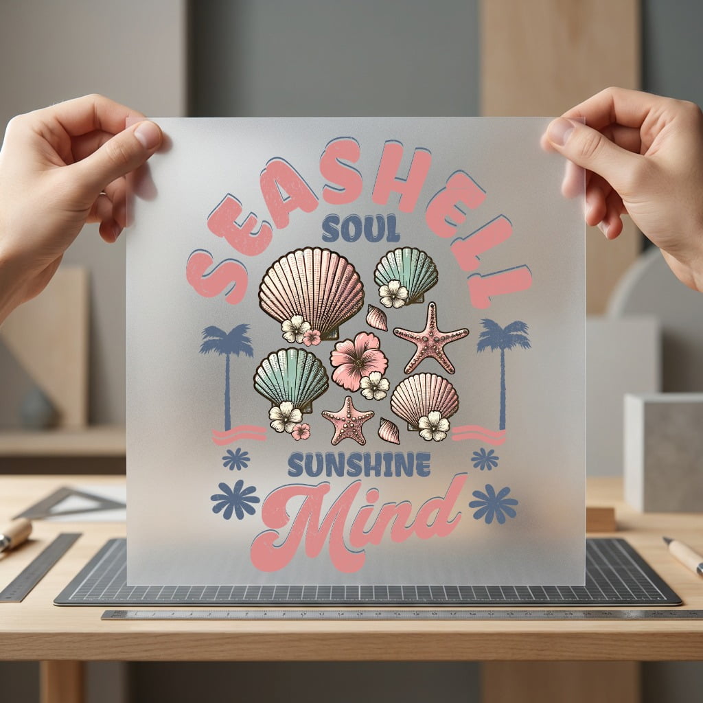 Seashell Soul Sunshine Mind Summer Vintage Ready to Press DTF Transfer for Dtf