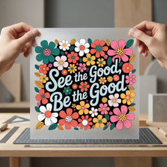 See Good Retro Floral Retro Ready to Press DTF Transfer for Dtf