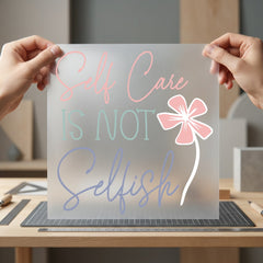 Self Care Not Selfish Aesthetic Floral Ready to Press DTF Transfer for Dtf