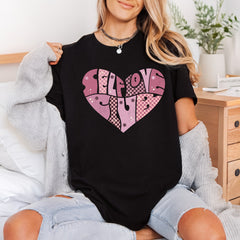 Self Love Heart Retro Valentine Vintage Ready to Press DTF Transfer for Dtf