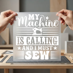 Sewing Machine Calling Crafty Funny Sarcastic Ready to Press DTF Transfer for Dtf