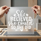 She Believed Could Empowering Faith Aesthetic Ready to Press DTF Transfer for Dtf