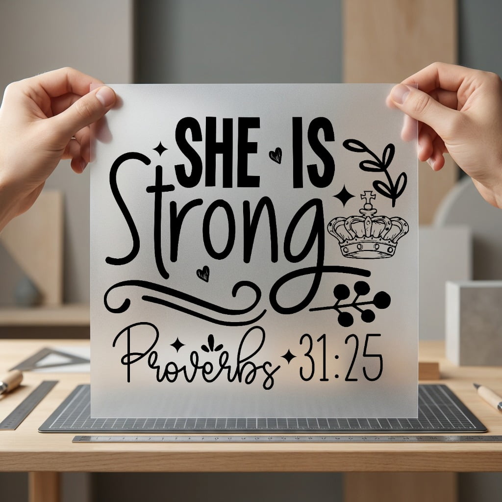 She Strong Proverbs Empowering Christian Faith Ready to Press DTF Transfer for Dtf