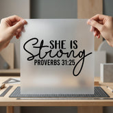 She Strong Proverbs Script Christian Faith Ready to Press DTF Transfer for Dtf