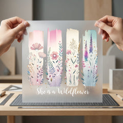 She Wildflower Watercolor Flora Boho Aesthetic Ready to Press DTF Transfer for Dtf