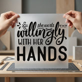 She Works Willingly Motivational Aesthetic Ready to Press DTF Transfer for Dtf