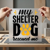 Shelter Dog Rescued Pet Mom Dad Ready to Press DTF Transfer for Dtf