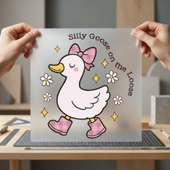 Silly Goose Loose Kawaii Aesthetic Pet Ready to Press DTF Transfer for Dtf