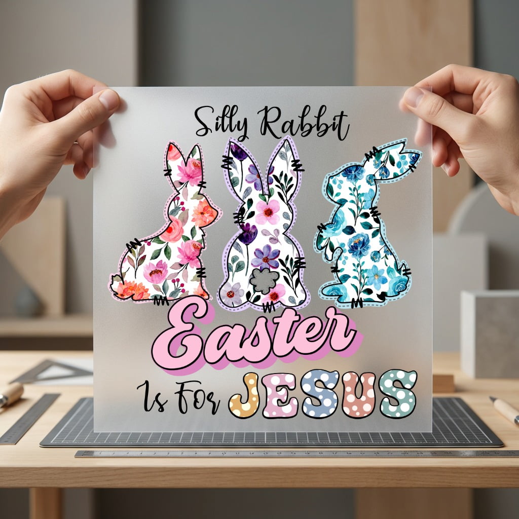 Silly Rabbit Easter Jesus Christian Faith Ready to Press DTF Transfer for Dtf