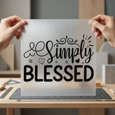 Simply Blessed Script Inspirational Christian Faith Ready to Press DTF Transfer for Dtf