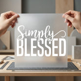 Simply Blessed Script Serif Faith Prayer Ready to Press DTF Transfer for Dtf